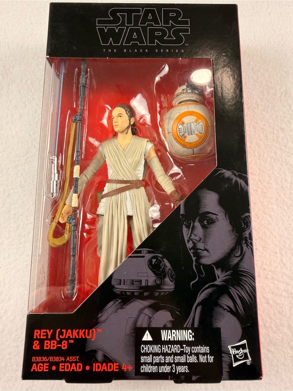 Star Wars Black Series Rey (Jakku) & BB-8 Figure - Black, Red, White